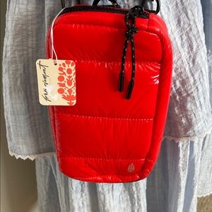 NWT FREE PEOPLE MOVEMENT RED WOMEN'S CROSSBODY BAG.